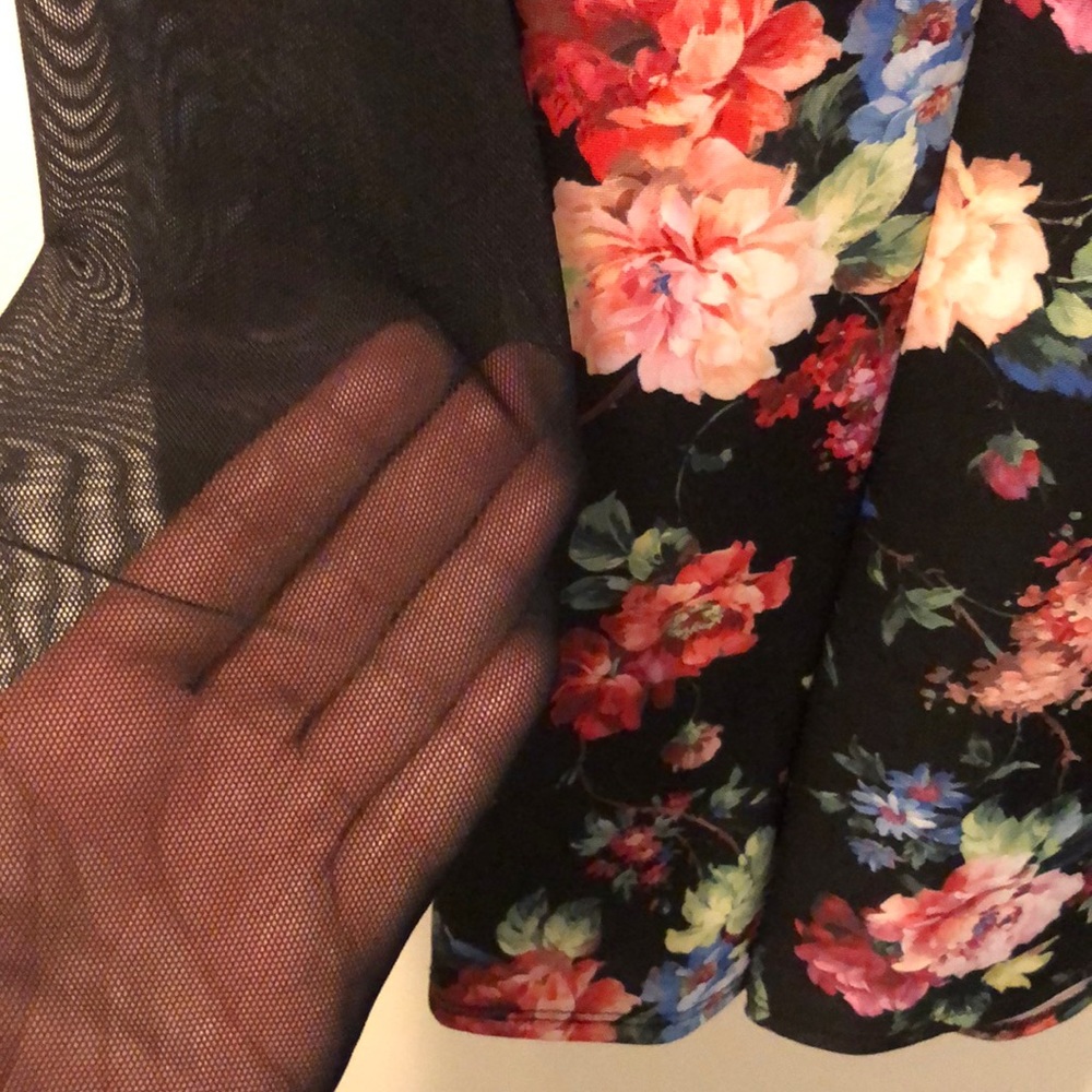 Sheer Topped Romper - Picture 2 of 6